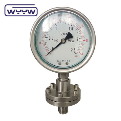 গুণ  60mm Diaphragm Pressure Gauge SS316 Industrial Pressure Meter কারখানা