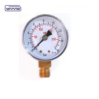 গুণ  60mm Air Stainless Steel Pressure Gauge Dual Scale Bottom Connection কারখানা