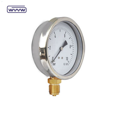 গুণ  Bottom Mount Liquid Filled Pressure Gauge Standard EN 837-1 YTN-100 কারখানা