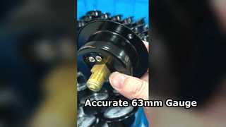 সামনের ফ্ল্যাঞ্জ, কালো ইস্পাত, পিতল সংযোগ। 2.5" 63mm 0~0.6MPa ভালুক মাউন্ট,