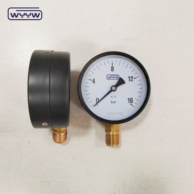 4 ইঞ্চি সাধারণ CL1.6 জল বায়ু Manometer 1/2 &quot;বিএসপি 10bar 16bar Bourdon টিউব 100mm চাপ গ্যাজেট