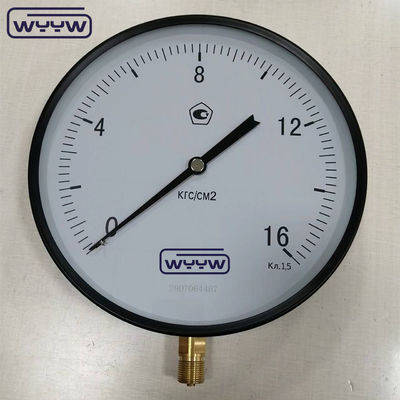 ডায়াল আকার 250mm নীচে M20X1.5 কালো ইস্পাত সাধারণ বায়ু চাপ মাপক কোম্পানী