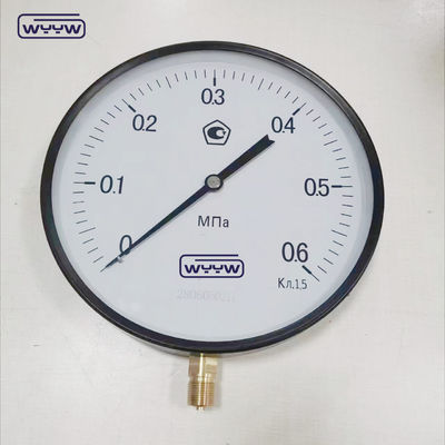 ডায়াল আকার 250mm নীচে M20X1.5 কালো ইস্পাত সাধারণ বায়ু চাপ মাপক কোম্পানী