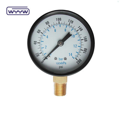 বোর্ডন টিউব 100mm 10bar 7bar বায়ু মাওমিটার G1/2&quot; 1.6%FS নিম্ন সংযোগ শুকনো চাপ মাপক