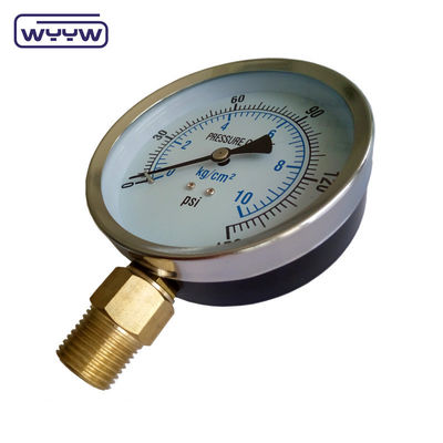 WYYW 100mm লোহা কেস MS নীচের সংযোগ Manometer 16bar