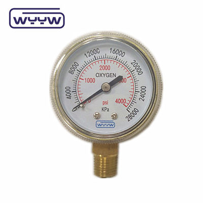 কারখানার দাম 0-4000psi ক্রোমযুক্ত মেডিকেল ব্যবহারের জন্য কোনও তেলের তল প্রবেশ নেই 50 মিমি ক্রোমযুক্ত অক্সিজেন সিলিন্ডার চাপ পরিমাপকারী