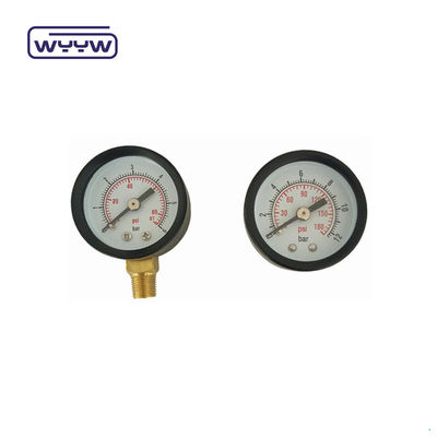 নীচে 40mm 1.5 'আর্গন গ্যাস চাপ মাপক প্লাস্টিকের উপাদান