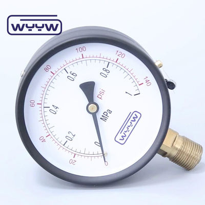 4 ইঞ্চি ppressure manometer ডবল স্কেল বার এবং psi M20X1.5 বা G1/2