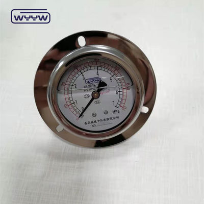 সিই অনুমোদিত 63mm EN837-1 গ্লিসারিন তেল ভরাট বার পিএসআই ডাবল স্কেল চাপ গ্যাজেট সামনের ফ্ল্যাঞ্জ সহ