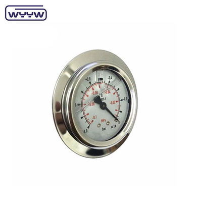 সিই অনুমোদিত 63mm EN837-1 গ্লিসারিন তেল ভরাট বার পিএসআই ডাবল স্কেল চাপ গ্যাজেট সামনের ফ্ল্যাঞ্জ সহ