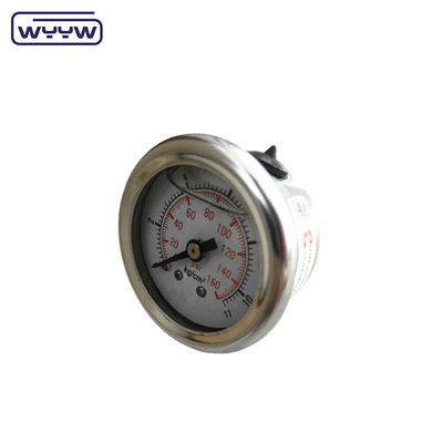 40mm ceneter পিছনে ই এম 1/4 &quot;বিএসপি এনপিটি 1.5 ইঞ্চি মুখ গ্লিসারিন ভরাট চাপ গেজ