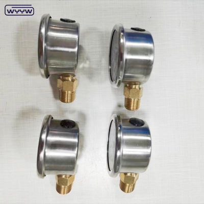 40mm ডায়াল ss304 কেস পয়েন্টার টাইপ bourodon টিউব উল্লম্ব 0-10bar / পিএসআই তেল ভরা চাপ গ্যাজেট 1-1/2
