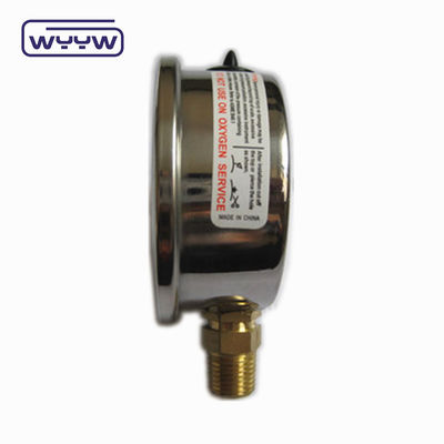 উচ্চ মানের ব্রাস সংযোগ 1/4 &quot;বিএসপি ডাবল স্কেল বার Psi EN837-1 Accurac 1.6 তরল ভরাট চাপ মাপক