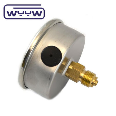 63mm EN837-1 হাইড্রোলিক জল 0-10 বার / পিএসআই অক্ষীয় প্রবেশ তেল গ্লিসারিন ভরা চাপ মাপক 2.5 "মানোমিটার