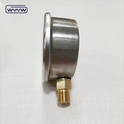 স্টেইনলেস স্টীল 63mm রেডিয়াল সংযোগ গ্লিসারিন তেল ভরা 600bar হাইড্রোলিক চাপ মাপক