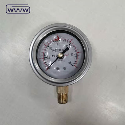63mm 2.5 &quot;হাইড্রোলিক শক প্রতিরোধী স্টেইনলেস স্টীল তেল ভরাট চাপ মাপক