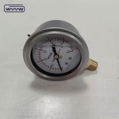 63mm 2.5 &quot;হাইড্রোলিক শক প্রতিরোধী স্টেইনলেস স্টীল তেল ভরাট চাপ মাপক
