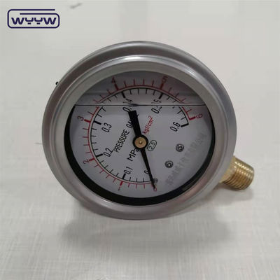 63mm 2.5 &quot;হাইড্রোলিক শক প্রতিরোধী স্টেইনলেস স্টীল তেল ভরাট চাপ মাপক