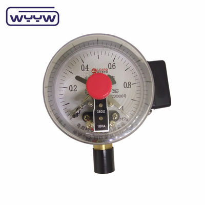 NO+NO কালো স্টিলের কেস 1.6MPa 100mm 380V বৈদ্যুতিক যোগাযোগ Manometer এসি চাপ গ্যাজেট