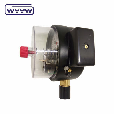 NO+NO কালো স্টিলের কেস 1.6MPa 100mm 380V বৈদ্যুতিক যোগাযোগ Manometer এসি চাপ গ্যাজেট
