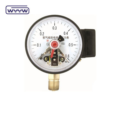 NO+NO কালো স্টিলের কেস 1.6MPa 100mm 380V বৈদ্যুতিক যোগাযোগ Manometer এসি চাপ গ্যাজেট