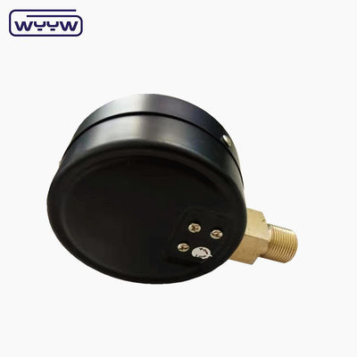 কেপিএ নিম্ন চাপ পরিমাপ WYYW 4 ইঞ্চি 100mm কালো ইস্পাত কেস নীচে প্রবেশ বেলুন mbar cmh2o মানোমিটার