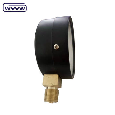 কেপিএ নিম্ন চাপ পরিমাপ WYYW 4 ইঞ্চি 100mm কালো ইস্পাত কেস নীচে প্রবেশ বেলুন mbar cmh2o মানোমিটার