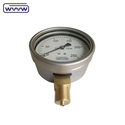 চীন কারখানার ক্যাপসুল চাপ গেইজ 100mm mbar ss কেস ব্রাস সংযোগ 1/2 &quot;বিএসপি cmh2o নিম্ন চাপ মানোমিটার