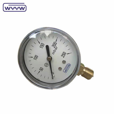 চীন কারখানার ক্যাপসুল চাপ গেইজ 100mm mbar ss কেস ব্রাস সংযোগ 1/2 &quot;বিএসপি cmh2o নিম্ন চাপ মানোমিটার