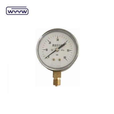 বেল্লোস টাইপ ক্যাপসুল প্রেসারমিটার 63mm InH2O Manometer 100 Mbar