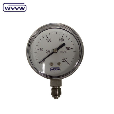 MMWC &amp; Mbar 63mm ক্যাপসুল চাপ গ্যাজেট Manometer স্টেইনলেস স্টীল উপাদান