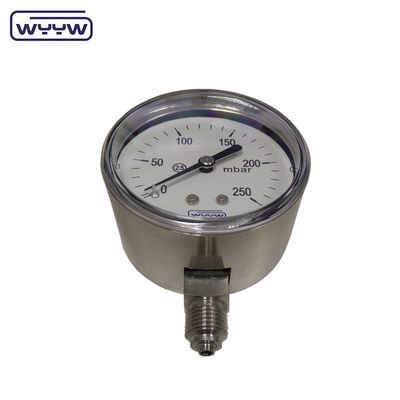 MMWC &amp; Mbar 63mm ক্যাপসুল চাপ গ্যাজেট Manometer স্টেইনলেস স্টীল উপাদান
