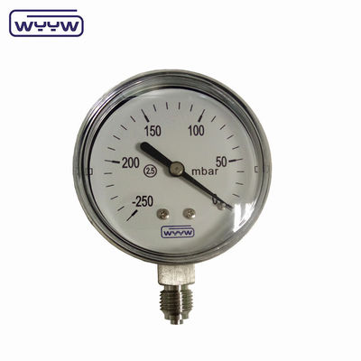 MMWC &amp; Mbar 63mm ক্যাপসুল চাপ গ্যাজেট Manometer স্টেইনলেস স্টীল উপাদান