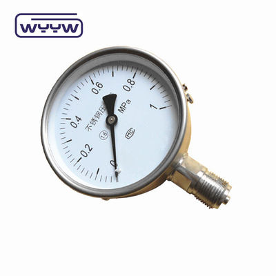 Y-100H কোন তেল অক্সিজেন ব্যবহার 100mm উচ্চ নির্ভুলতা নীচে M20X1.5 G1/2&quot; শুষ্ক সব স্টেইনলেস স্টীল চাপ গেজ