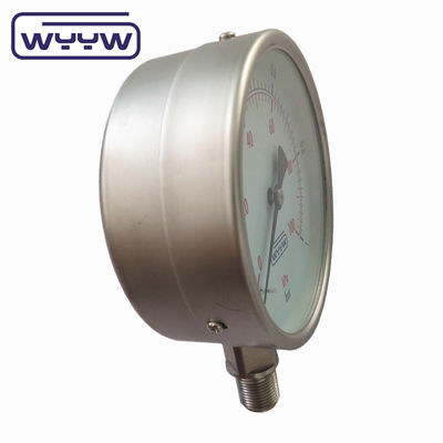 শুকনো স্টেইনলেস স্টীল টেস্ট প্রেসার গেজ 100mm OEM ODM OBM কাস্টমাইজড