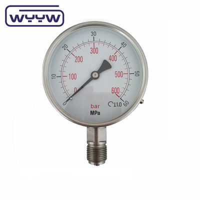 100mm SS304 স্টেইনলেস স্টীল চাপ মাপক হাইড্রোলিক চাপ মাপক Manometer