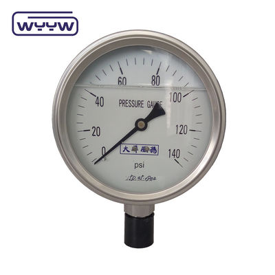 SS304 0-100Bar PSI 63mm 100mm গ্লিসারিন ম্যানোমিটার চাপ পরিমাপকারী গ্লিসারিন ভরা