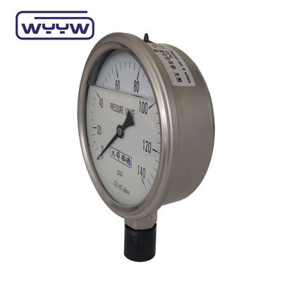 SS304 0-100Bar PSI 63mm 100mm গ্লিসারিন ম্যানোমিটার চাপ পরিমাপকারী গ্লিসারিন ভরা