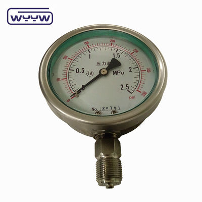 100mm 4 ইঞ্চি kgf/cm2 psi ডাবল স্কেল সব স্টেইনলেস স্টীল তেল চাপ Manometer প্রস্তুতকারকের চীন মধ্যে