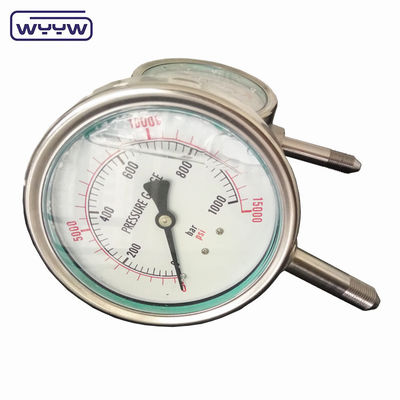 উচ্চ চাপ তেল Psi 1000 বার বুম স্প্রেয়ার চাপ মাপক Manometer