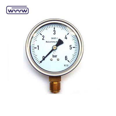 শক প্রতিরোধী তরল ভরা চাপ গ্যাজেট Manometer স্টেইনলেস স্টীল উপাদান