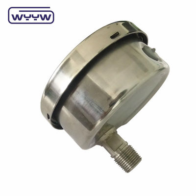 ব্যাক সংযোগ 100mm তেল ভরাট চাপ গেজ Ss304 স্টেইনলেস স্টীল