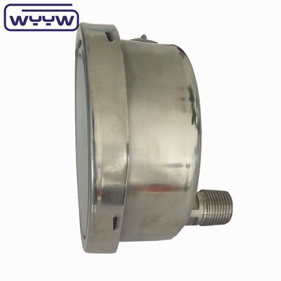 ব্যাক সংযোগ 100mm তেল ভরাট চাপ গেজ Ss304 স্টেইনলেস স্টীল