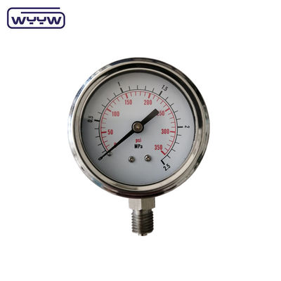 2.5&quot; স্টেইনলেস স্টীল তল তেল ভরা গেজ উচ্চ চাপ Manometer