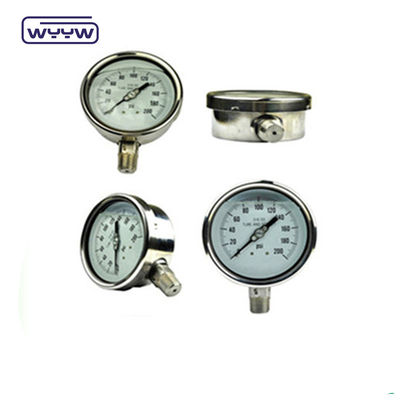 2.5&quot; স্টেইনলেস স্টীল তল তেল ভরা গেজ উচ্চ চাপ Manometer