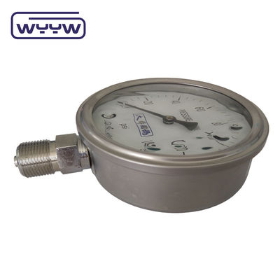 OEM ODM OBM তরল ভরাট চাপ গেইজ 100mm স্টেইনলেস স্টীল উপাদান