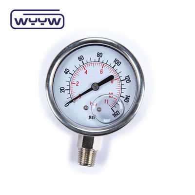 OEM ODM OBM তরল ভরাট চাপ গেইজ 100mm স্টেইনলেস স্টীল উপাদান