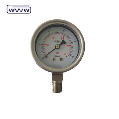 2.5&quot; এসএস304 তেল ভরা উচ্চ চাপ গেইজ Psi 2.5% 1.6% নির্ভুলতা