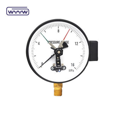 বৈদ্যুতিক যোগাযোগ চাপ গেইজ 100mm 380V ব্যাক স্টীল কেস Manometer এসি