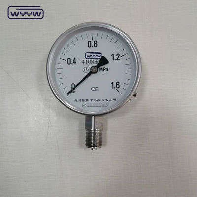 100mm ব্যাসার্ধ SS304 ±1.6% নির্ভুলতার সাথে শুকনো চাপ পরিমাপকারী ক্লাস বিকল্প